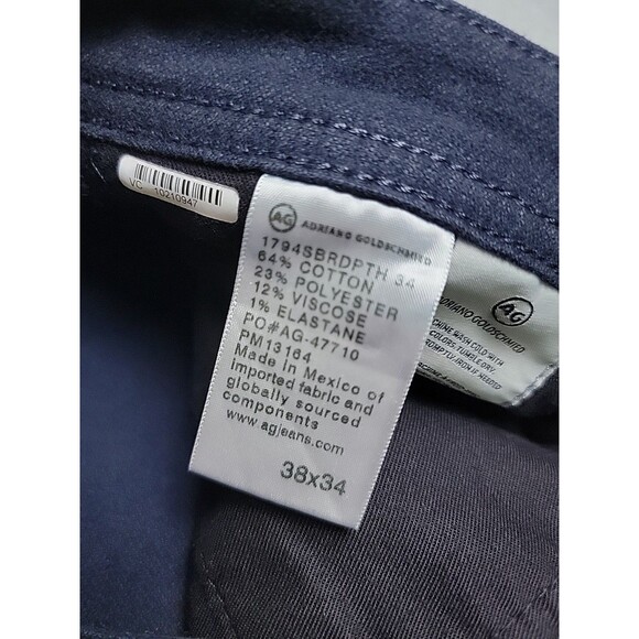 Adriano Goldschmied Pants Mens 38x34 (40x32) Everett Slim Straight Navy Blue - Picture 11 of 14